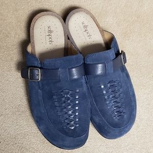 Softspots Blue Suede Clogs